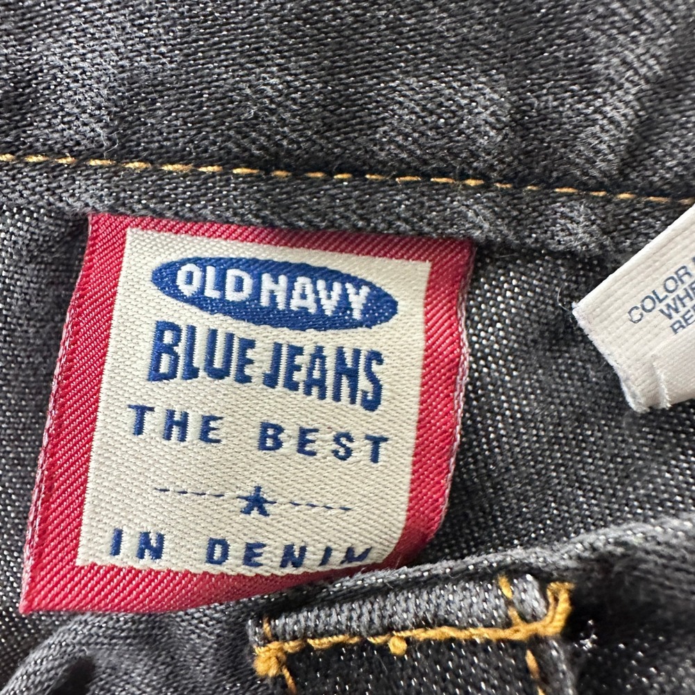 Vintage Old Navy Black Denim Mini Skirt Size 18 D-Ring Y2K 2001 Grunge Edgy - Picture 3 of 8